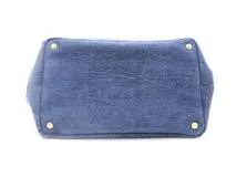 PRADA　プラダ　ハンドバッグ　カナパM　ブルー　デニム　B1877B【471】L