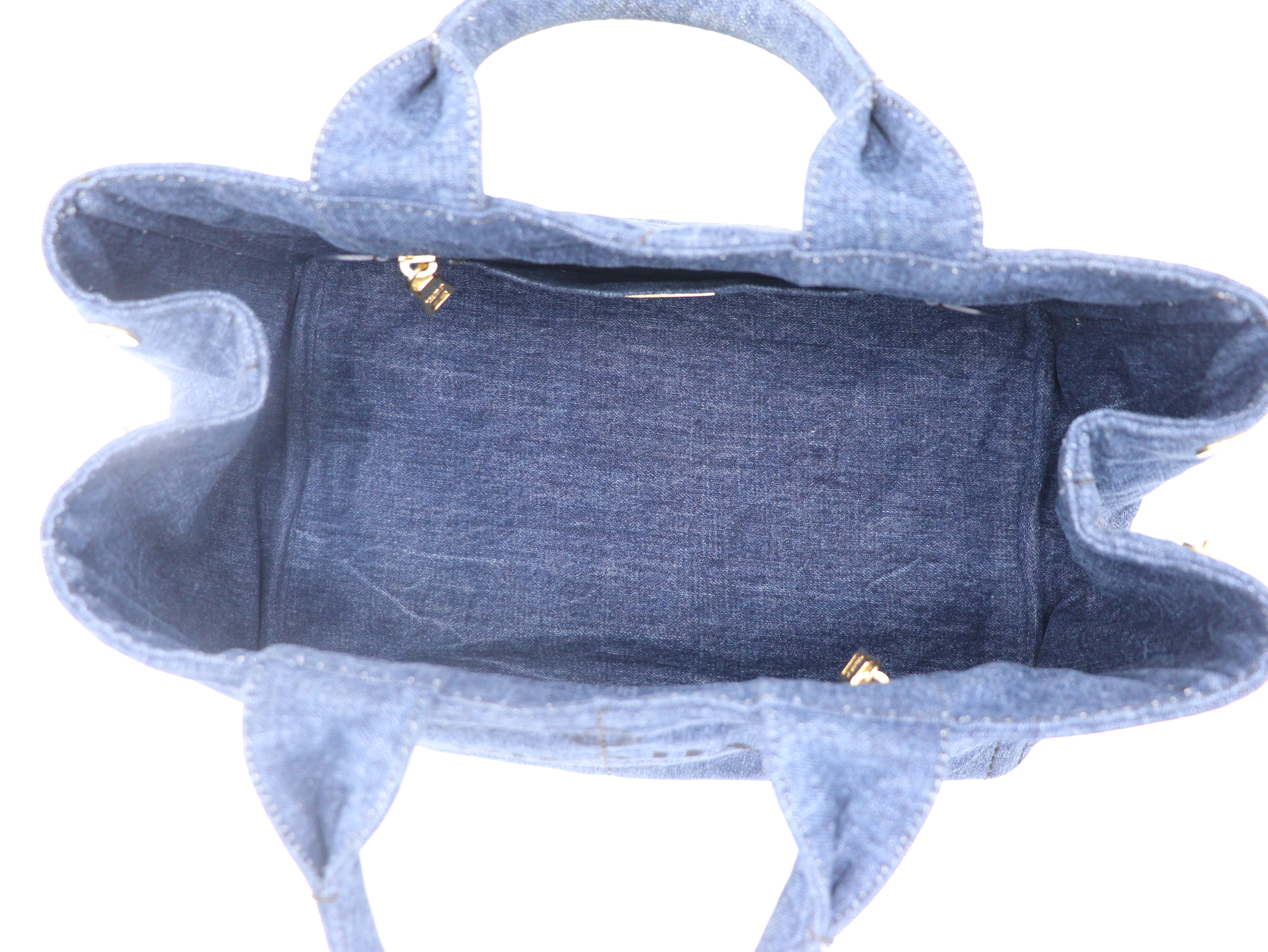 PRADA プラダ ハンドバッグ カナパM ブルー デニム B1877B【471】L の