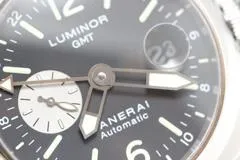 PANERAI パネライ 腕時計 2004年並行品 ルミノールGMT PAM00088 ブラック文字盤 ステンレススティール／アリゲーターベルト 自動巻き【472】SJ