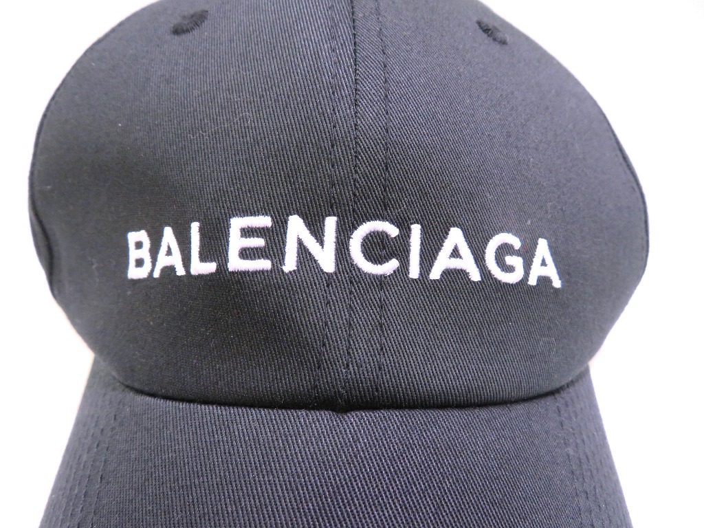 BALENCIAGA バレンシアガ 帽子 キャップ ブラック コットン 452245【472】HGの購入なら「質」の大黒屋（公式）