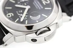 PANERAI パネライ 腕時計 2006年並行品 ルミノール パワーリザーブ PAM00090 ブラック文字盤 ステンレス／ラバーベルト 自動巻 【472】SJ