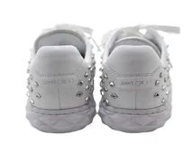 JIMMY CHOO ジミーチュウ 靴 ダイヤモンドライトスニーカー レディース37(約24cm) ホワイト レザー スタッズ DIAMONDLIGHT 参考定価：\132,000- (2147200528878)【200】
