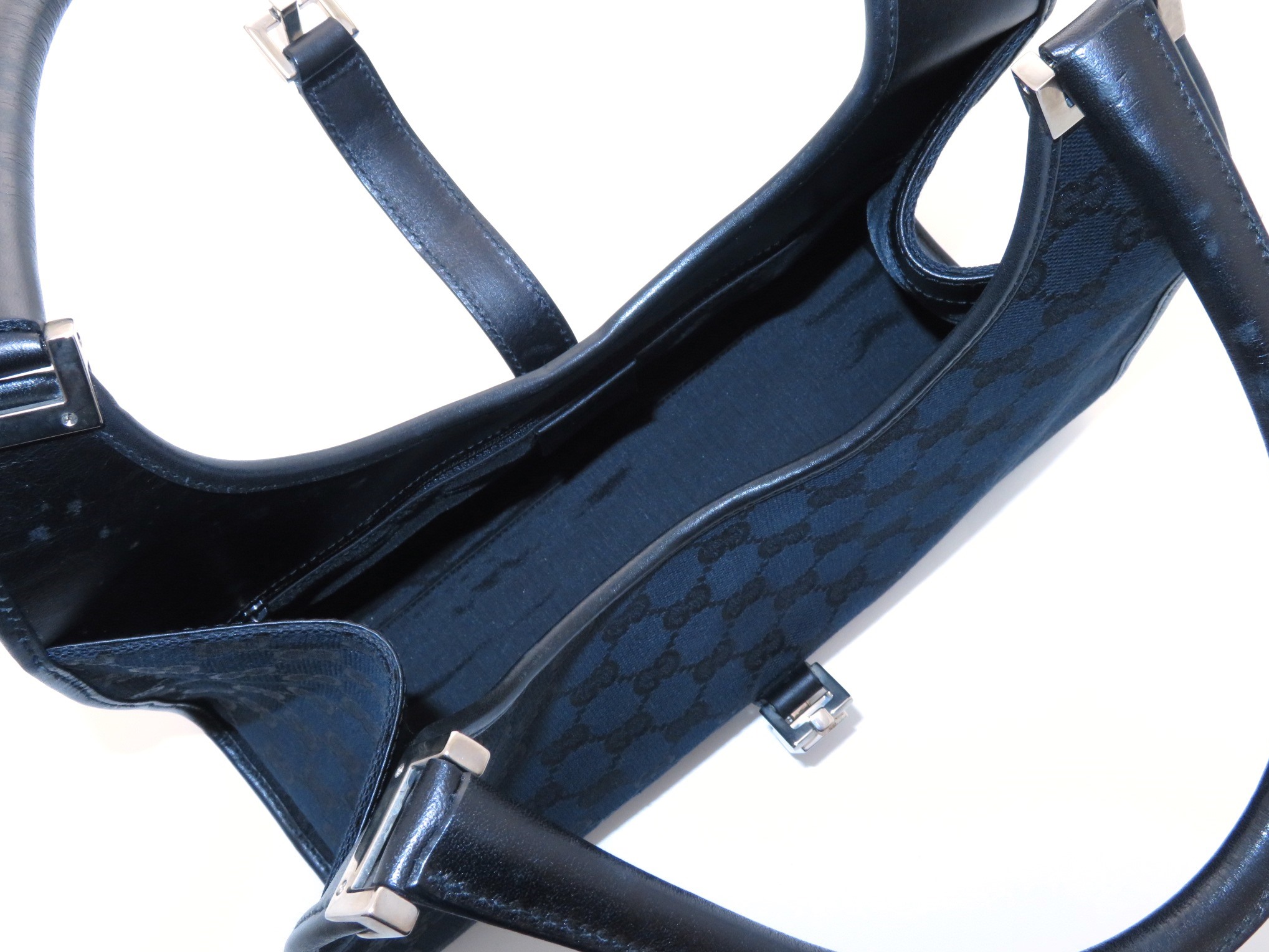 未使用級✨グッチ ハンドバッグ GG キャンバス ジャッキー ブラック GUCCI グッチ ジャッキー GGハンドバッグ ブラック キャンバス