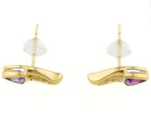 JEWELRY　ジュエリー　ピアス　K18イエローゴールド/アメジスト/ダイヤモンド　約1.8g　2143100518599【432】