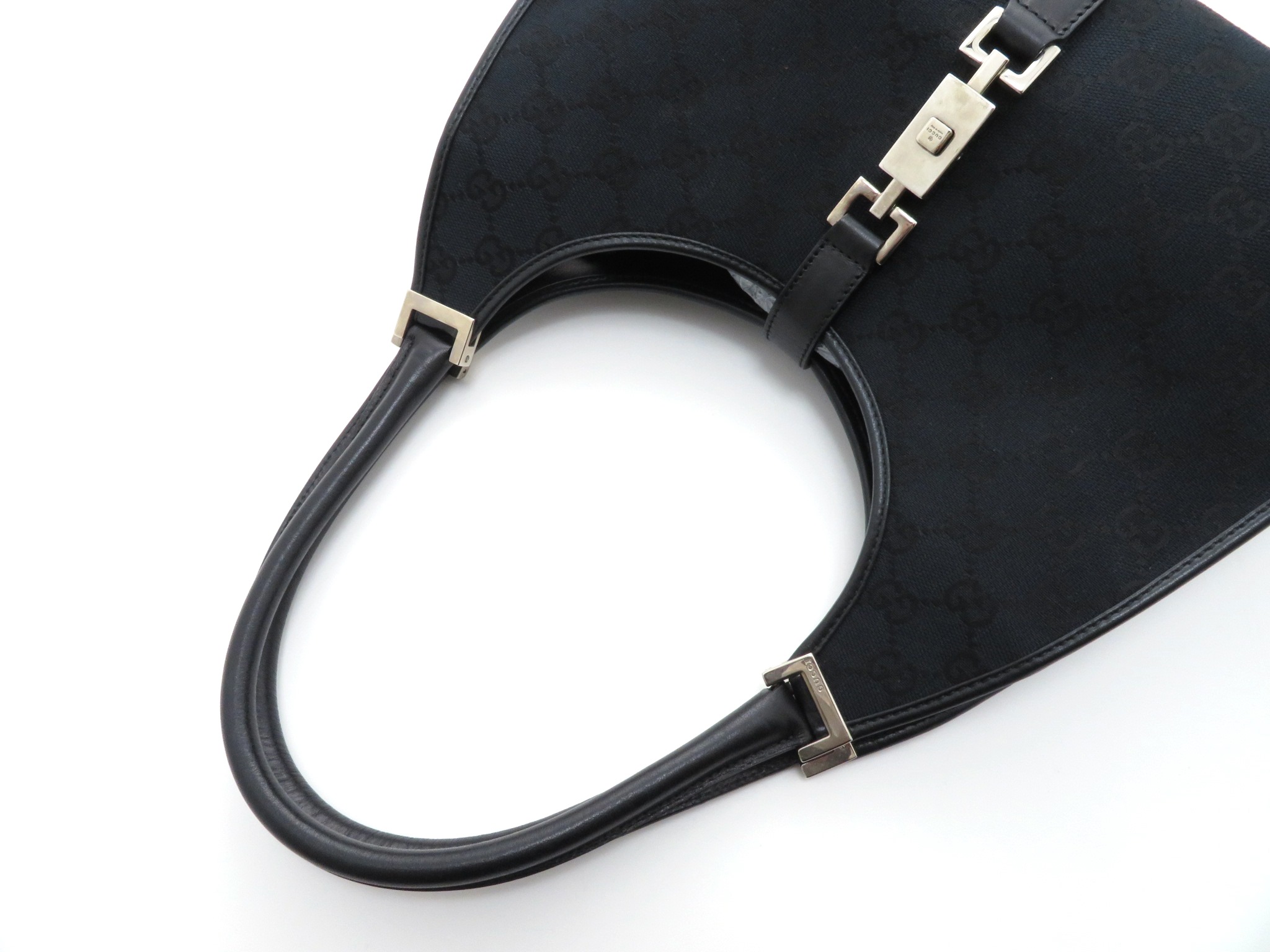 GUCCI グッチ ジャッキー GGハンドバッグ ブラック キャンバス
