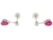 【美品】K18WG ダイヤ＆ルビーピアス ✨ ホワイトゴールド ジュエル ピアス 楽天市場】K18YG/WG【0.16ct】フラワーモチーフ ダイヤモンド