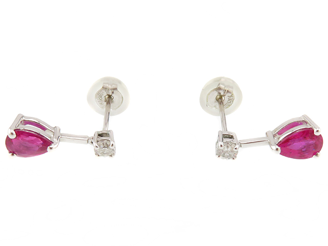 JEWELRY ジュエリー ピアス K18ホワイトゴールド ルビー0.50ct