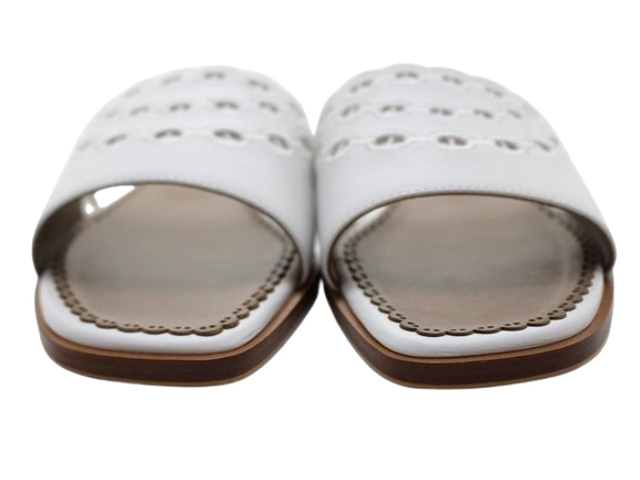 HERMES エルメス 靴 ガエル シェーヌダンクル サンダル レディース38.5(約25cm) ホワイトレザー H231291Z (2141000353340) 【200】