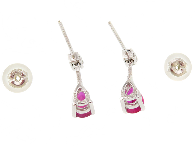 JEWELRY ジュエリー ピアス K18ホワイトゴールド ルビー0.50ct
