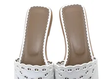 HERMES エルメス 靴 ガエル シェーヌダンクル サンダル レディース38.5(約25cm) ホワイトレザー H231291Z (2141000353340) 【200】