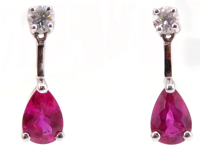 JEWELRY ジュエリー ピアス K18ホワイトゴールド ルビー0.50ct
