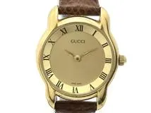 GUCCI グッチ 腕時計 5100L ゴールドプレート/革 ゴールド文字盤
