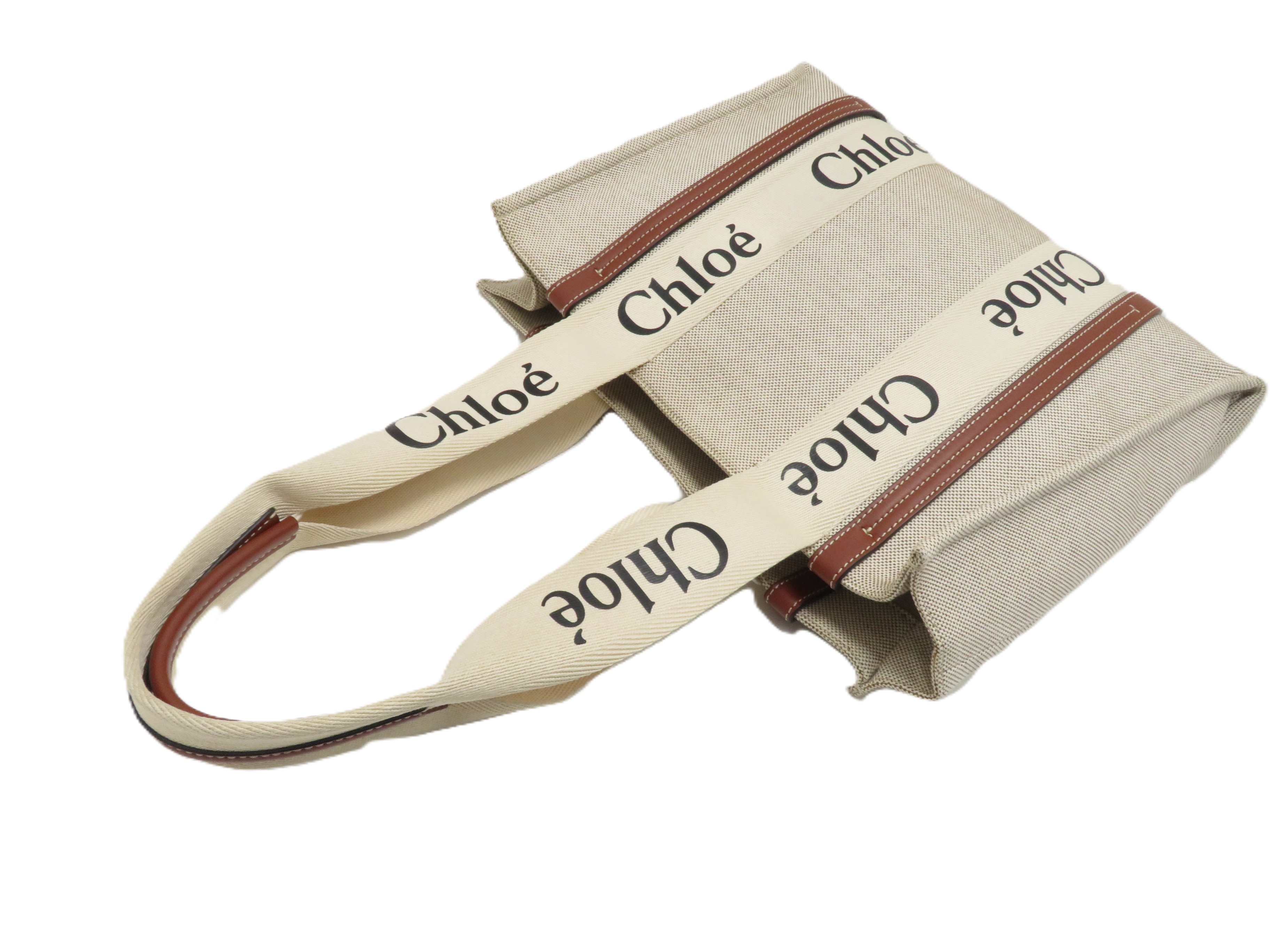 CHLOE クロエ WOODY ミディアム トートバッグ ホワイト