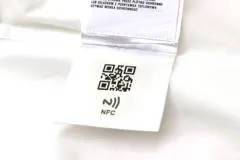 PRADA プラダ トライアングル ロゴ ボタン シャツ メンズ15（38） ホワイト コットン ラインストーン （2143200546355）【200】