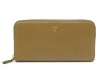 PRADA プラダ ラウンド長財布 ブラウン サフィアーノ 1ML506【430】2143600358596