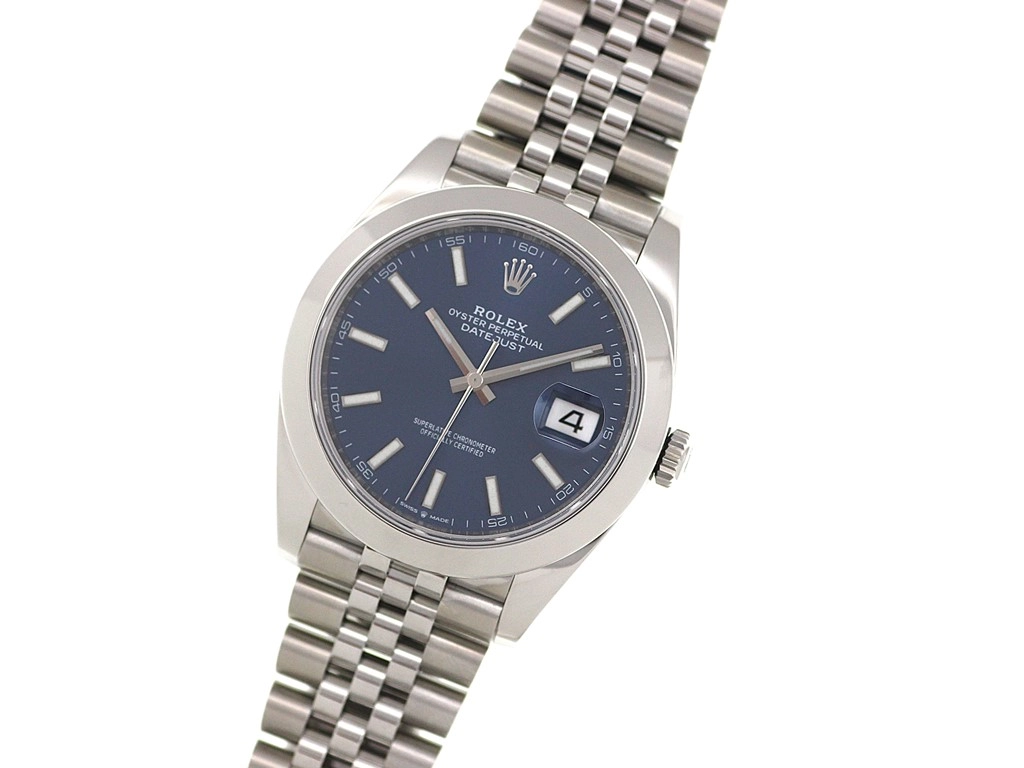 2019年5月正規品 ROLEX ロレックス 腕時計 デイトジャスト41 126300 ブライトブルー文字盤 ステンレス ジュビリー 自動巻【472】SJ