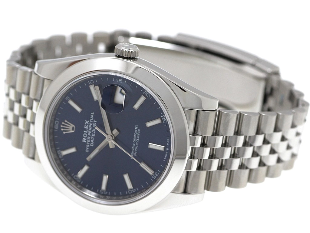 2019年5月正規品 ROLEX ロレックス 腕時計 デイトジャスト41 126300 ブライトブルー文字盤 ステンレス ジュビリー 自動巻【472】SJ