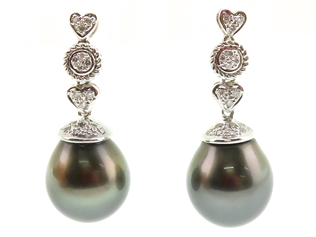 JEWELRY ジュエリー ピアス K18ホワイトゴールド ブラックパール