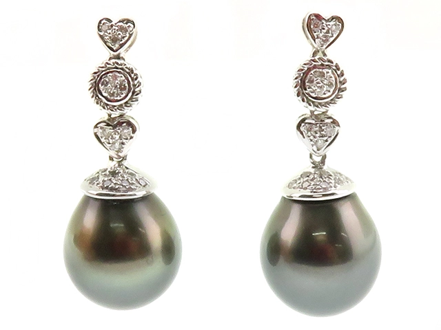 JEWELRY ジュエリー ピアス K18ホワイトゴールド ブラックパール