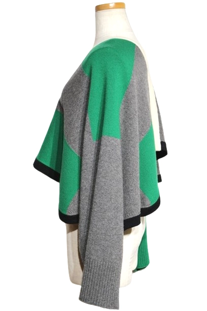 HERMES エルメス 衣類 ニットポンチョ レディースTU グリーン カシミヤ 2143400207759 【200】