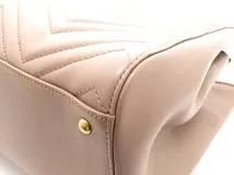 GUCCI　グッチ　バッグ　GGマーモント　448054　キルティング2wayハンドバッグ　ピンクベージュ　2148103638862　【472】