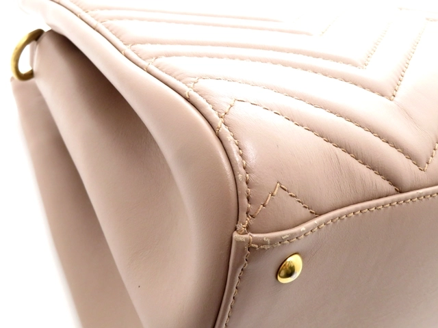 GUCCI グッチ バッグ GGマーモント 448054 キルティング2wayハンドバッグ ピンクベージュ 2148103638862 【472】