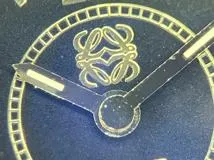 現状販売品 LOEWE ロエベ 腕時計 150周記念限定 1846-1996 ブラック文字盤  GP/革 クオーツ 社外ムーブメント【472】MN