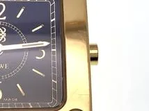 現状販売品 LOEWE ロエベ 腕時計 150周記念限定 1846-1996 ブラック文字盤  GP/革 クオーツ 社外ムーブメント【472】MN