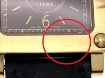 現状販売品 LOEWE ロエベ 腕時計 150周記念限定 1846-1996 ブラック文字盤  GP/革 クオーツ 社外ムーブメント【472】MN