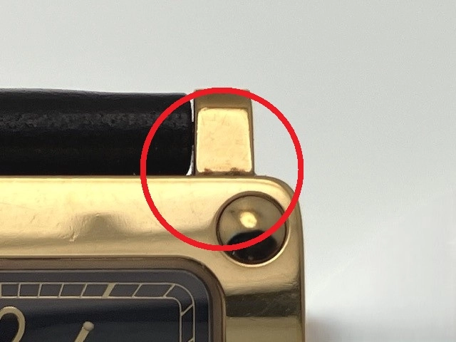 現状販売品 LOEWE ロエベ 腕時計 150周記念限定 1846-1996 ブラック文字盤  GP/革 クオーツ 社外ムーブメント【472】MN