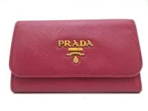 PRADA プラダ 6連キーケース ピンク サフィアーノ【430】2143000687579 