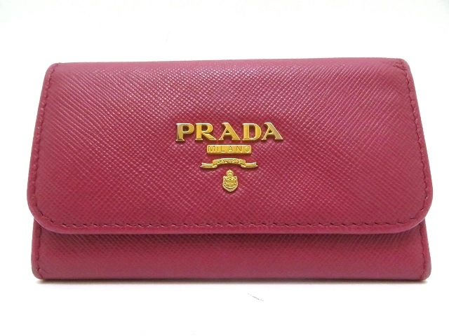 PRADA プラダ 6連キーケース ピンク サフィアーノ【430】2143000687579 