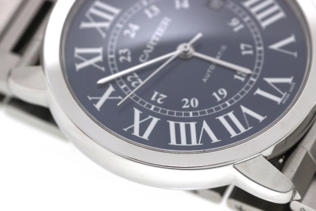 Cartier カルティエ 2019年並行品 腕時計 ロンドソロ ドゥ カルティエ XL WSRN0023 ブルーローマン文字盤 ステンレス 自動巻【472】SJ
