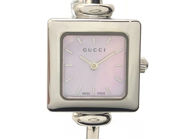 GUCCI グッチ 腕時計 1900L ステンレススチール ピンクシェル