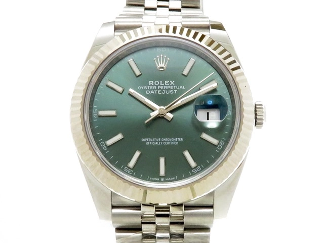 【2022年10月 ギャラ】ROLEX ロレックス 腕時計 デイトジャスト41 126334 グリーン文字盤 ジュビリーブレスレット ホワイトゴールド(K18) ステンレススチール 男性用 自動巻き 2143000709547【430】
