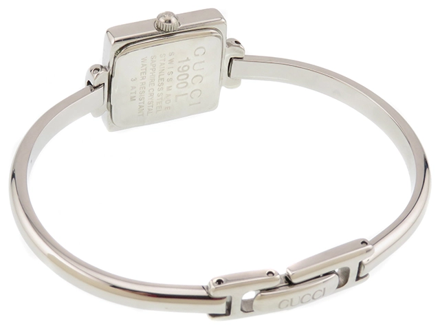 GUCCI　グッチ　1900L　ステンレススチール　ブラック文字盤　バングルウォッチ　クオーツ　レディース時計　2148103912467【207】