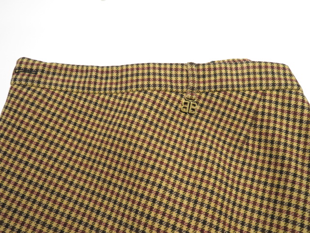 BALENCIAGA バレンシアガ 千鳥柄アシンメトリースカート レディース36  