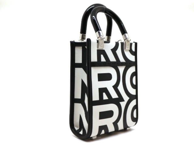 FENDI　フェンディ　サンシャイン　ショッパース　ミニ　マークジェイコブスコラボ　ホワイト／ブラック　カーフ　8BS051　2143200573665【200】