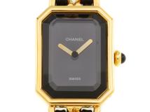 CHANEL　シャネル　プルミエールS　H0001　ゴールドメッキ/革　ブラック文字盤　クオーツ　レディース時計　2148103927331【207】