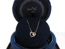 4℃ ヨンドシー ネックレス ハート K10 ピンクゴールド ダイヤモンド 1.3g【473】