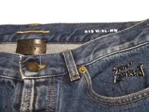 SAINT LAURENT　サンローラン　ロゴ刺繍デニムジーンズ　メンズ30　ブルー　コットン　480677 Y883L　2148103802201　【432】