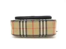 Burberry　バーバリー　チェック柄ショルダーバッグ　ベージュ/ブラック ナイロン/レザ　8010152【430】2148103656408