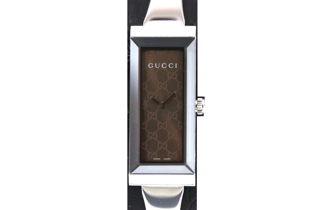 GUCCI グッチ レディース クオーツ Gフレーム 127.5 YA127510 ブラウンGG文字盤 SS【472】HK  の購入なら「質」の大黒屋（公式）