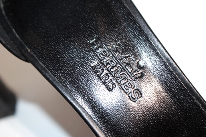 HERMES エルメス アンクルストラップパンプス レディース37 約