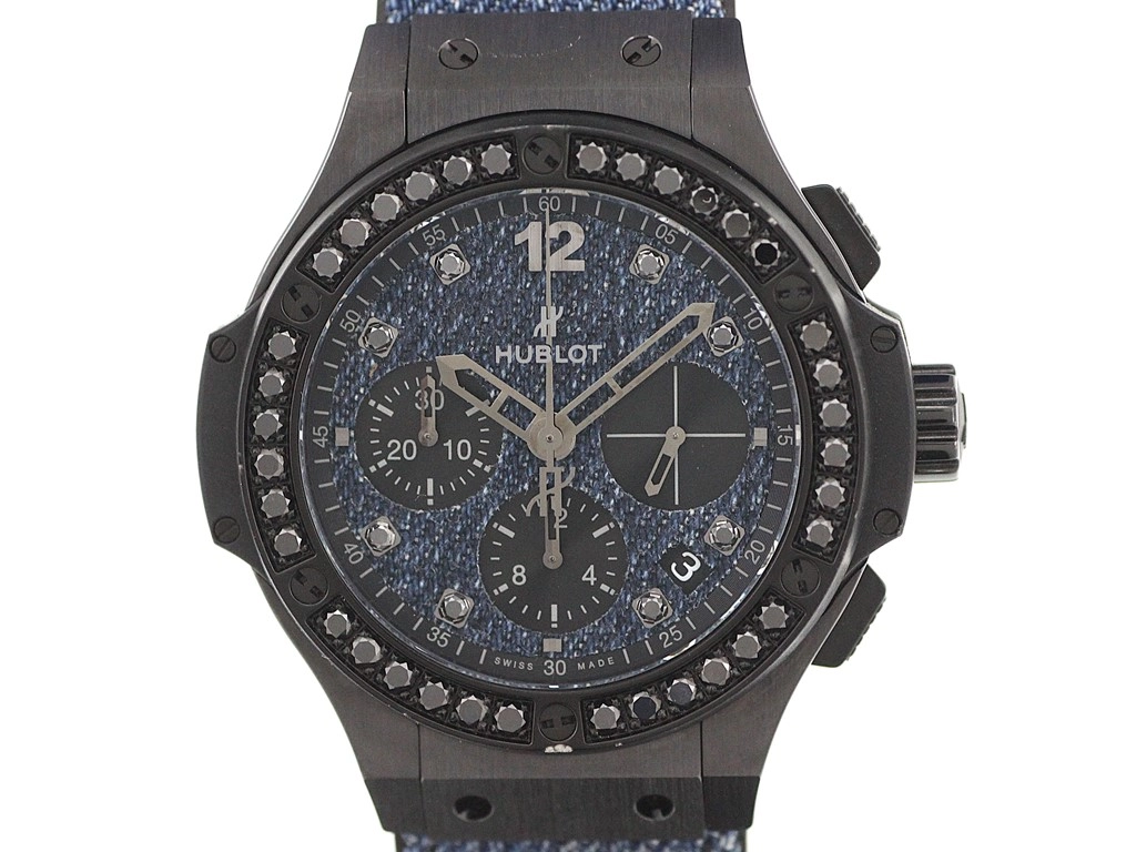 HUBLOT ウブロ 腕時計 ビッグ・バン 341.CX.2740.NR.1200.JEANS ジーンズ/セラミック/ブラックダイヤモンド ブラック文字盤 自動巻き【471】