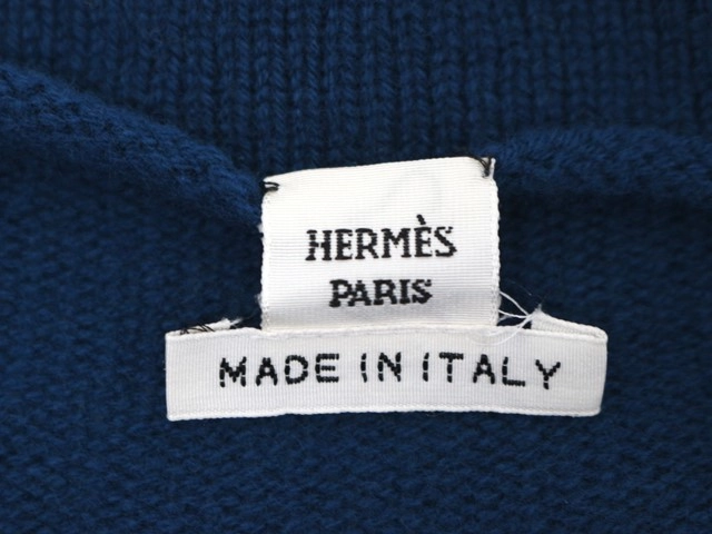 HERMES　エルメス　衣類　ニット　レディース34　ブルー　ウール　カシミヤ　2143400209791　【200】