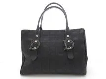 Dior ディオール カナージュ トートバッグ ブラック レザー【473