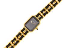 CHANEL　シャネル　プルミエールXL　H0001　ゴールドメッキ/革　ブラック文字盤　クオーツ　レディース時計　2148103927133【207】