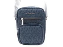 【美品】マイケルコース メッセンジャーバッグ ネイビー系 シグネチャー柄 MICHAEL KORS マイケルコース MKシグネチャー ジェットセット