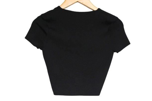 CELINE セリーヌ ハートクロップトップ レディースXS ブラック 2AI7A898T.38NO 2143000703378 【432】